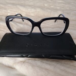 CHANEL 5427G Elegant Black Women's Glasses Frame Only With Pearl Accent